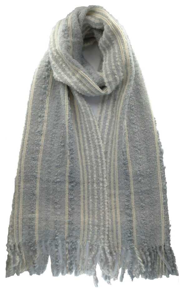 Fantasy scarf in white and light blue tones